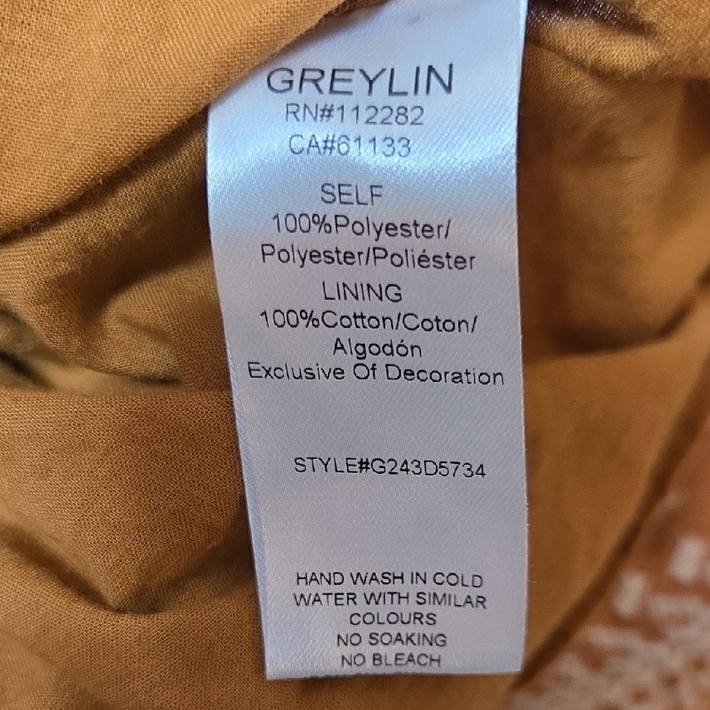 Greylin Tan/White Embroidered Midi Dress - Picture 7 of 10
